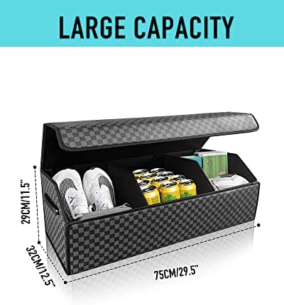 Fyzeoty Car Trunk Organizer for SUV and Sedan, Blue-Gray, 29.5 inches - Image 2