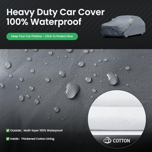 Waterproof RX350 RX 350/RX300/330/350L(2015-2026) Car Cover with Breathable Vents, [Upgrade] Premium Covers with Cotton Liner and Zipper Door,Sun Rain Snow Dust Uv Protection.(Gift with Towel) - Image 2