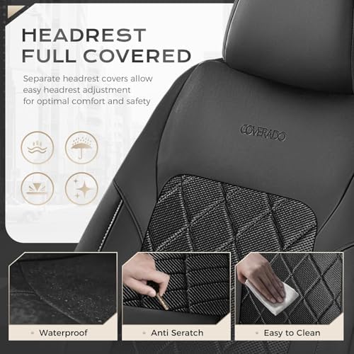 Coverado Car Seat Covers, Front Seat Covers, 2 Front Automotive Seat Cover, Mesh Breathable Seat Protectors, Universal Fit for Most Cars - Image 4