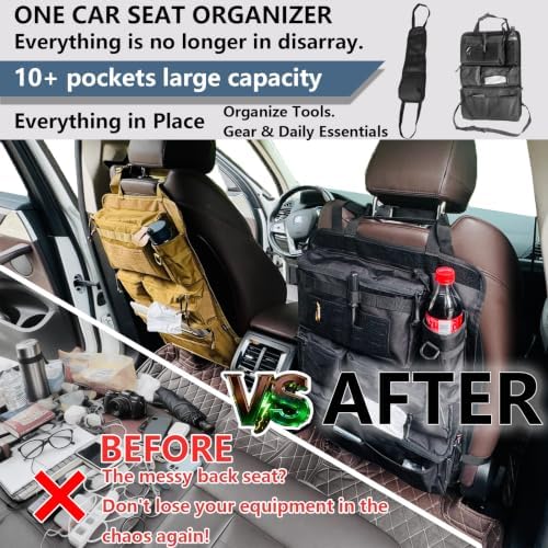 2-Pc Set All in One Car Seat Back Organizer Fit Most Cars SUV Trucks Jeeps - Image 3