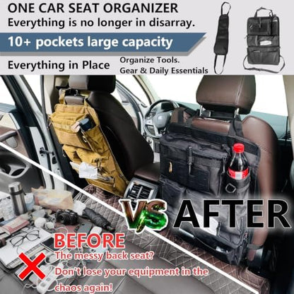 2-Pc Set All in One Car Seat Back Organizer Fit Most Cars SUV Trucks Jeeps - Image 3