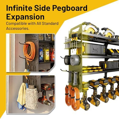 49.8" Power Tool Organizer Wall Mount, 4-Tier Garage Tool Storage Rack - Image 5