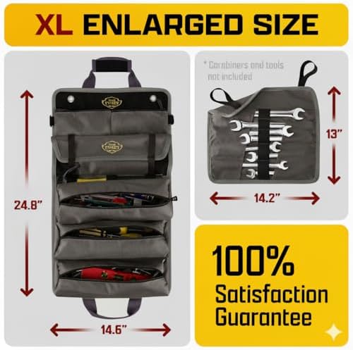 Ryker Personalized Tool Roll Organizer Customized with Name for Men, PRO-B - Image 3