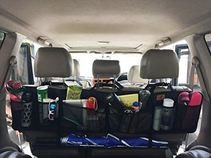 P&F HIGH QUALITY PRODUCTS SUV Trunk Organizer by P&F, Extra Large Collapsible Cargo Net Backseat Storage with Umbrella Holder Hanging for Compact Crossovers to Mid-size SUVs, CRV (black w/h - XL) - Image 6