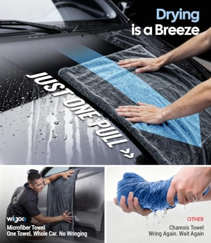 Wigoo Microfiber Car Drying Towel for Detailing, Cars, SUV, Truck (2 Sizes) - Image 3