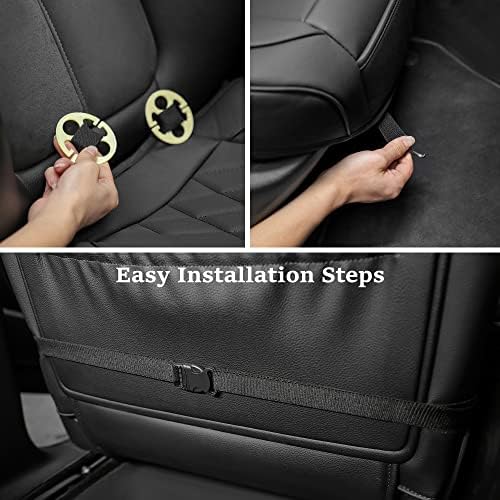 JOJOBAY 2pack Leather Car Seat Cover,Bottom Seat Covers for Cars,Front Seat Protector,Fit for 95% of Vehicles - Padded,Anti-Slip,Premium Leather(2 PCS,Beige) - Image 5