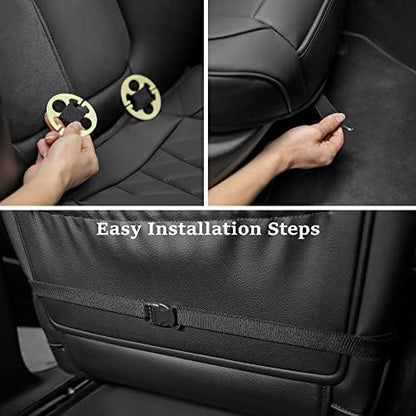 JOJOBAY 2pack Leather Car Seat Cover,Bottom Seat Covers for Cars,Front Seat Protector,Fit for 95% of Vehicles - Padded,Anti-Slip,Premium Leather(2 PCS,Grey) - Image 5