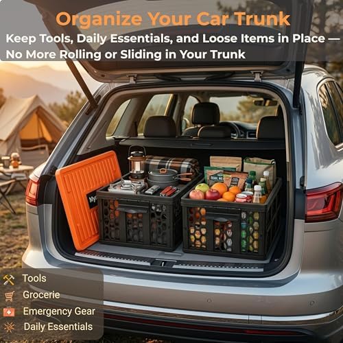 Mymazn Trunk Organizer Plastic for Car, Orange - Image 6