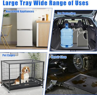 2 Pack Car Oil Drip Pan, 23.6 x 19.68 x 1.2 in Oil Change Drain Pan, Plastic Oil Drip Tray for Under Car, Oil Catch Pan Tray for Garage, Fridges, Washing Machines, Cat Litter Box Bottom - Image 7