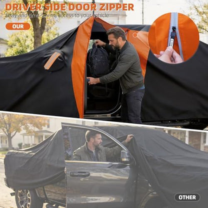 Heavy Duty Truck Cover Waterproof All Weather w Soft Cotton Lining - Image 5