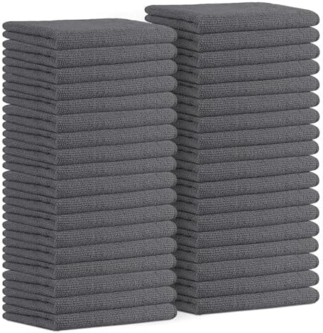 Avalon Towels Microfiber Cleaning Cloths (Value Pack of 36) - Size 16 x 16 Inches, Highly Absorbent Cleaning Rags, Lint Free, Reusable and Washable, Microfiber Towels for Cars by AvalonTowels