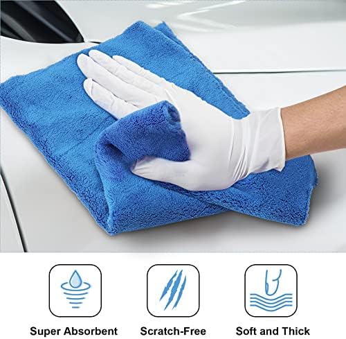 Shimeyao 40 Pcs 16 x 16 Inch Microfiber Towels for Cars, 500 GSM Edgeless Plush Car Detailing Towels, Lint Free Scratch Free Cleaning Cloths for Drying, Washing, Polishing, Waxing, Home (Dark Blue) - Image 4