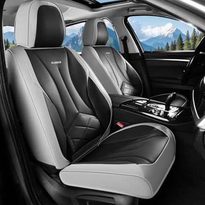 FLORICH Front Car Seat Covers, Leather Seat Covers for Cars, Waterproof Car Seat Protectors 2 Pack, Front Seat Covers for Cars, Automotive Seat Covers Protector Fit for Most Sedans SUV Pick-up Truck by FLORICH