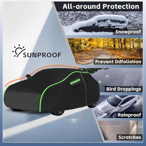 Waterproof Car Cover for Opel Crossland, Full Car Covers with Door Zipper Outdoor Large Auto Cover Scratchproof Snow Rain UV Dust Resistant - Image 3