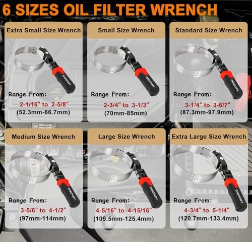Oil Filter Wrench Set, Adjustable Oil Filter Removal Tool, 7 Pcs - Image 3