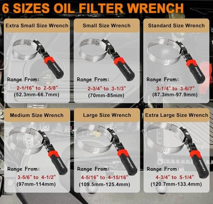 Oil Filter Wrench Set, Adjustable Oil Filter Removal Tool, 7 Pcs - Image 3