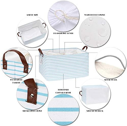Hinwo 70L Extra Large Canvas Storage Bin with Lid and Handles - Image 5