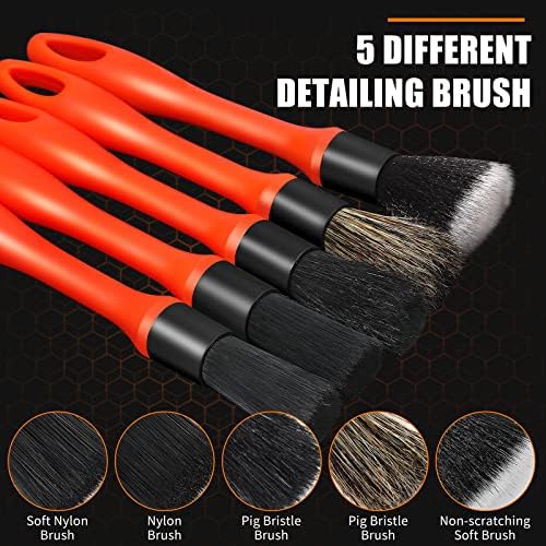 62'' Car Wash Brush with Long Handle, Complete Car Wash Kit, Scratch-Free Car Cleaning Brush Mop Kit with Clay Bar, Wash Mitt, Window Squeegee, Wheel Brush, Storage Bag for Car Truck RV - Image 7