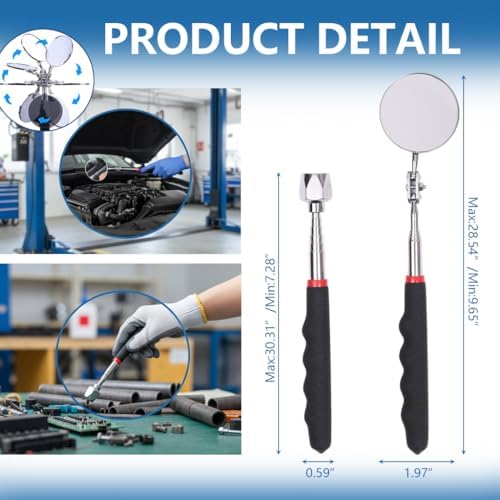 4-Piece Magnetic Tool Mat Set in 3 Sizes & 55LB, Tool Pad with PVC Layer, Non-Slip Parts Organizer includes Telescoping Pickup Tools & Inspection Mirror for Garage Workshop Auto Repair - Image 3