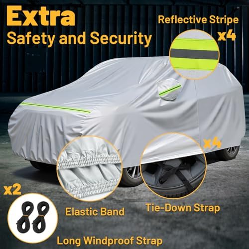 Favoto Car Cover Waterproof All Weather Windproof for SUV 188-198 Inches - Image 4