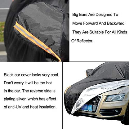 UV Protection Car Cover Windproof Dustproof Scratch Resistant Outdoor Universal Full Car Covers for Sedan XL (Black, 191" - 201") - Image 4