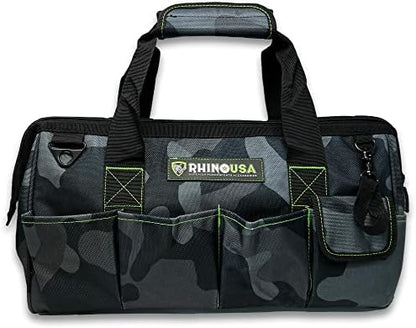 Rhino USA Tool Bag (18-Inch) - Heavy Duty Wide Mouth Tote for Men by RhinoUSAInc