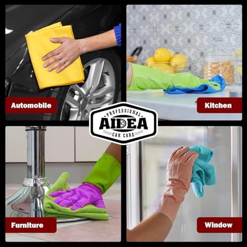 AIDEA Microfiber Cleaning Cloth-50PK, Microfiber Towels for Cars, 12"×12" - Image 5