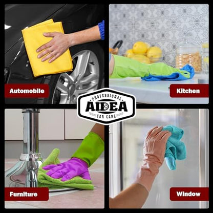 AIDEA Microfiber Cleaning Cloth-50PK, Microfiber Towels for Cars, 12"×12" - Image 5