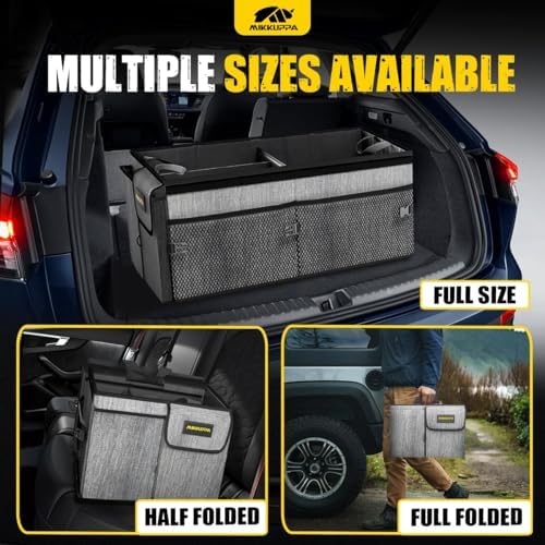 MIKKUPPA Trunk Organizer with Lid - 65L Collapsible Car Organizer, Gray - Image 5