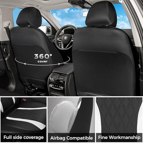 FLORICH Car Seat Covers Front Seat, Leather Seat Covers for Cars, Waterproof Car Seat Protector Breathable, Front Seat Covers for Cars, Automotive Seat Covers Universal Fit for Most Car Truck SUV - Image 2