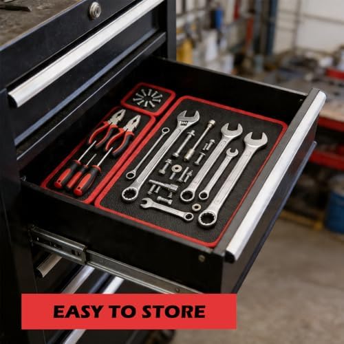 Magnetic Tool Mat Set, 4 Pack Heavy Duty Flexible Magnetic Mat with PVC Coating, Holds Screws, Bolts, Nuts and Small Tools for Garage Workshop and Auto Repair (Red) - Image 6