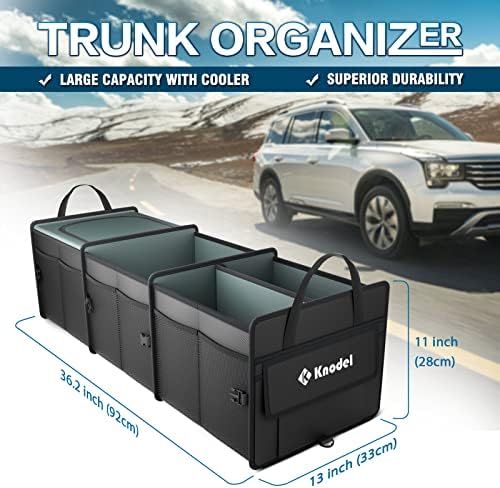 K KNODEL Trunk Organizer Storage with Cooler for Car and SUV (Large, Black) - Image 2
