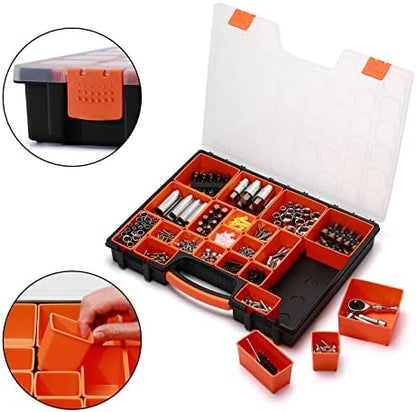 EMENTOL 2PCS Multi-Purpose Portable Organizer Box Set with 44-Removable Compartments, 2 Pieces Professional Boxes with Dimension 16.2"L*13"W*2.3"H - Image 4