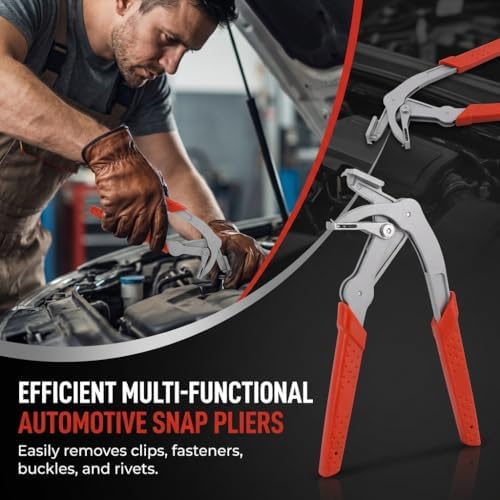 Car Clip Pliers & Trim Removal Tool, Spring-Loaded Fastener Rivet Remover for Auto Door Panels, Interior & Exterior Trim, Mechanic, Damage-Free Disassembly (Car Clip Pliers +20 PCS 8mm Rivets) - Image 4