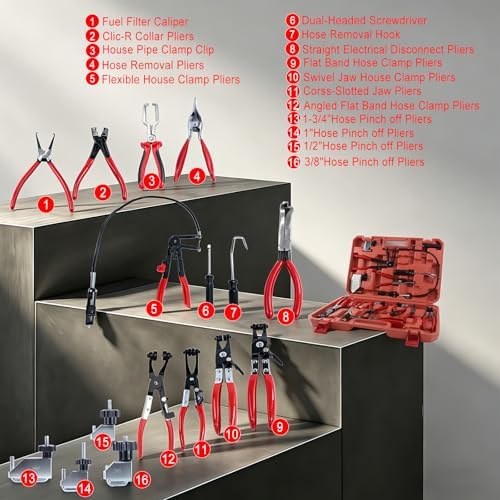 17PCS Hose Clamp Pliers Set,Hose Clamp tool kit - Image 6