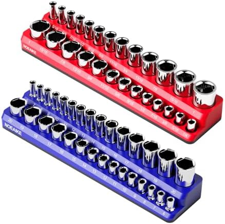 2-Pack 3/8 Inch Magnetic Socket Organizer Metric &SAE by NOEAIKE