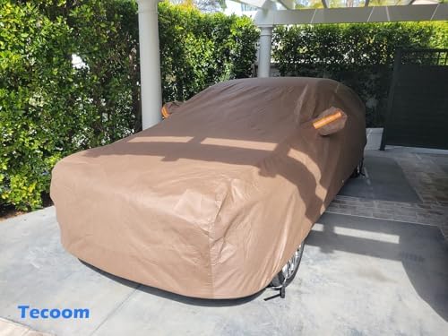 Tecoom Thick Shell Car Cover Super Breathable-Waterproof Windproof Snow Sun Rain UV Protective Outdoor All Weather Fit 170-190 Inches Length Sedan - Image 6