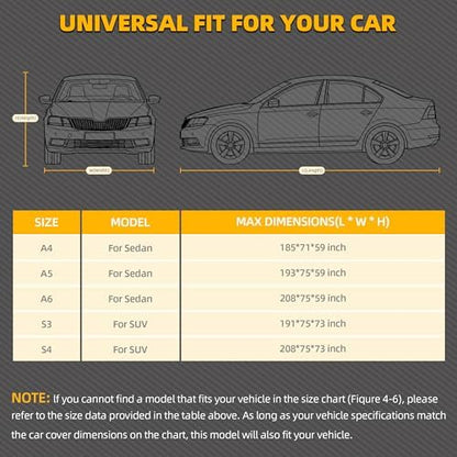 10-Layer Car Cover Waterproof All Weather Soft Cotton & Door Zipper - Image 6