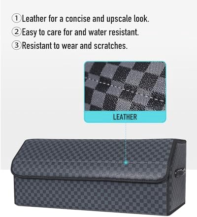 Fyzeoty Car Trunk Organizer for SUV and Sedan, Blue-Gray, 29.5 inches - Image 4