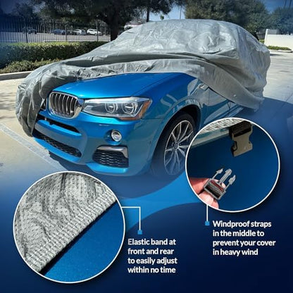 Car Cover Waterproof All Weather | 7-Layer Car Covers for Automobiles & Car Snow Cover | Full Exterior Rain Cover | SUV Sedan. Size 170.1" x 65.0" - Image 2