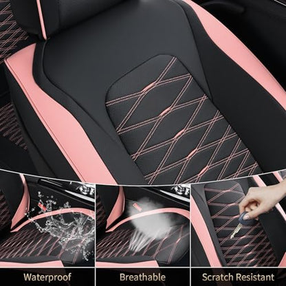 FLORICH Car Seat Covers Front Seat, Leather Seat Covers for Cars, Waterproof Car Seat Protector Breathable, Front Seat Covers for Cars, Automotive Seat Covers Universal Fit for Most Cars SUV Truck - Image 5