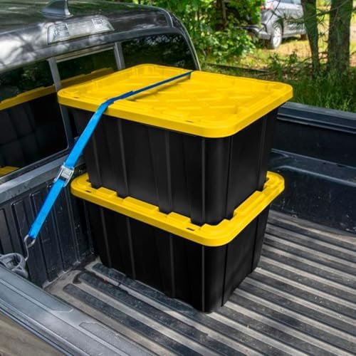 Sterilite Industrial Storage Tote with Lids for Garage, 27 Gallon, 16-Pack - Image 4