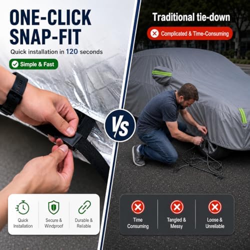 Car Cover Waterproof All Weather, 8-Point Fastening for -Benz S-Class - Image 3