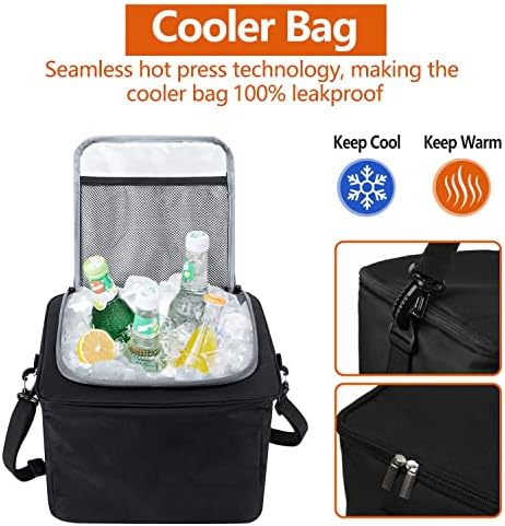 AOPHY Car Trunk Organizer with Insulated Cooler Bag, Foldable & Waterproof Storage Organizer with Lid for SUV, Truck, Sedan - 4 Large Adjustable Compartments, Heavy Duty & Collapsible Design - Image 5