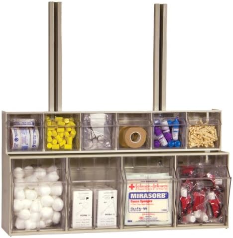 Akro-Mils TiltView Plastic Storage Cabinet with 3 Tilt Out Bins, Horizontal Plastic Parts Organizer, Teacher Toolbox, and Office Supply Organizer, 23-5/8" W x 9-7/16" H x 7-7/8" D, Stone - Image 5