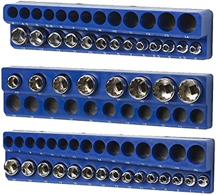 Magnetic Metric Socket Holder Mold Set For Socket Wrenches Blue by OmniWall