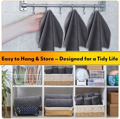 Nuenen Car Microfiber Clean Cloths, Gray, 16 x 16 Inch, 60 Pcs - Image 6