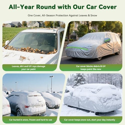 AUQDD 6-Layers Premium MPV Car Cover Waterproof All Weather Weatherproof UV Sun Protection Snow Dust Storm Resistant Outdoor Exterior Custom Form-Fit Full Padded Car Cover with Straps 180"-198" K16 - Image 4