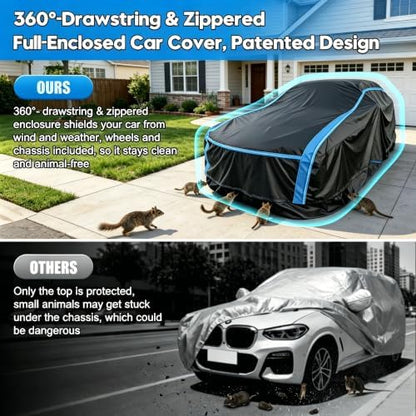2-in-1 Pickup Truck Cover - Quick Half Cover or Full Bottom-Seal Enclosure, Waterproof Multi-Layer Heavy-Duty Protection, Fits 243-250 in Trucks: F-150 6.5 ft Bed, Tundra Long Bed, Ram 1500 - Image 3