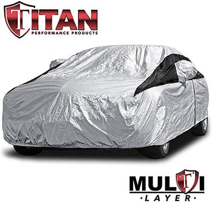 Titan Premium Multi-Layer PEVA Car Cover for Large Sedans 203-212". Waterproof, UV Protection, Anti-Scratch Protective Lining, Driver-Side Zippered Opening. Fits Avalon, XTS, 6-8 and More. - Image 2